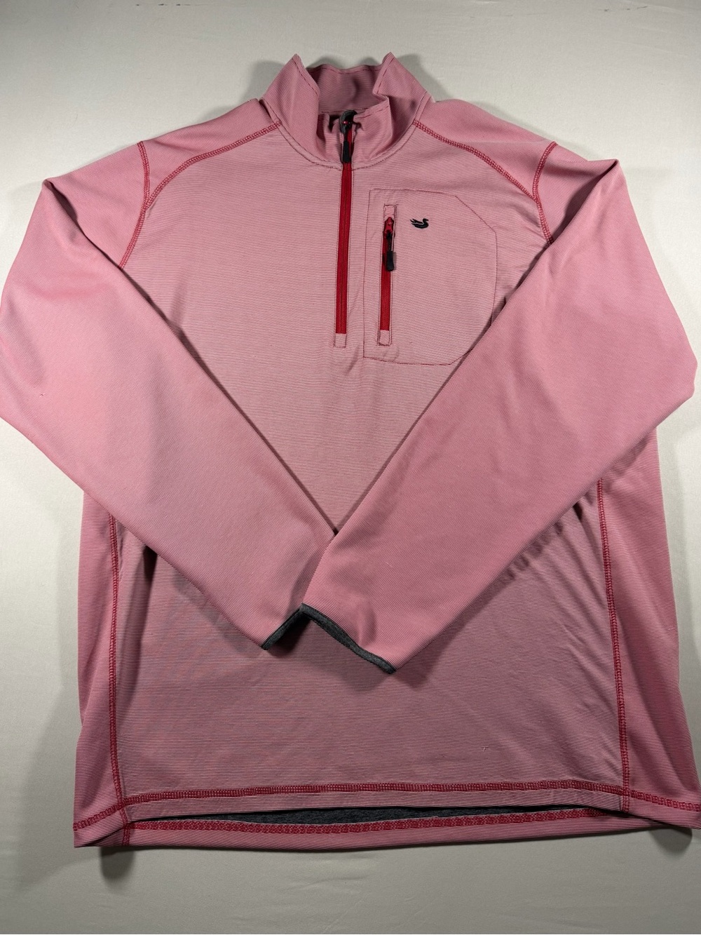 Men's Southern Marsh Red & White Quarter-Zip Performance Pullover